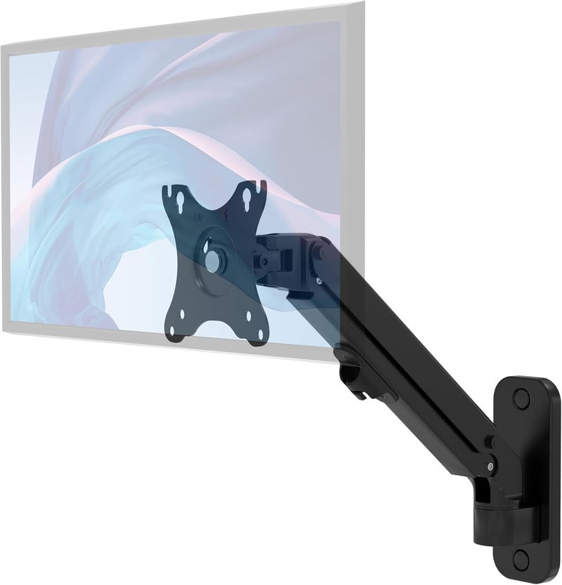 CTA Digital Single Monitor Premium Wall Mount for 17" - 27" Computer Screens - Flexible tilt 75x75-100x100 VESA Monitor Arm - Holds Monitors Up to 15.4Lbs - (ADD-AVWMB) - Image 1